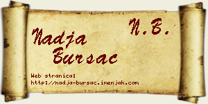 Nadja Bursać vizit kartica